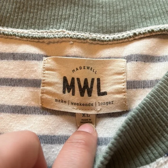 Striped Velour Sweatshirt (MADEWELL) - Picture 2 of 2